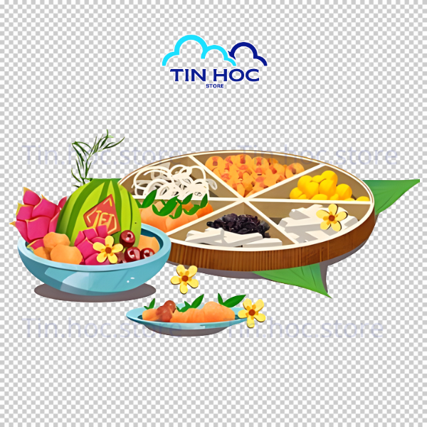 Mẫu Mâm Ngũ Quả PNG Tách Nền giúp marketer nhanh chóng chèn vào các slide thuyết trình sự kiện tất niên