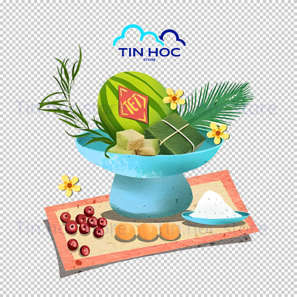 Mẫu Mâm Ngũ Quả Ngày Tết Vector dùng để trang trí góc nhỏ trên các poster quảng cáo giảm giá dịp Xuân