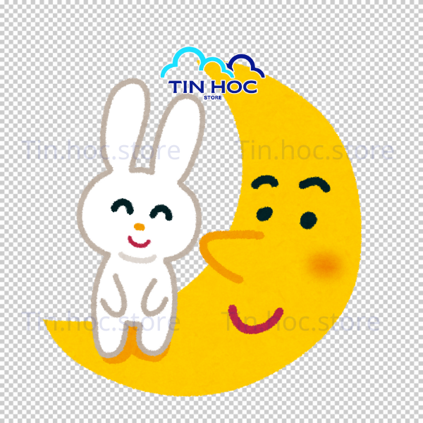 Mặt Trăng Vector Phong Cách Trung Thu Truyền Thống (Kèm Mây, Thỏ Ngọc)