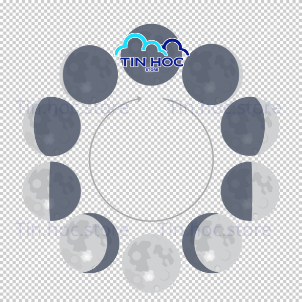 Mẫu thiết kế các pha của mặt trăng đầy đủ chu kỳ là tài nguyên không thể thiếu cho các bộ lịch năm mới