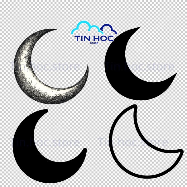 Mẫu thiết kế bộ sưu tập mặt trăng khuyết vector đa dạng góc độ giúp các designer dễ dàng tùy biến