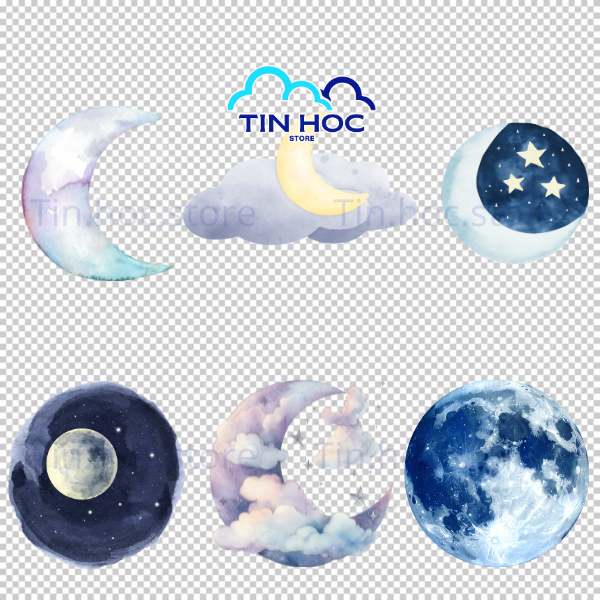 Mẫu mặt trăng tròn trịa rực rỡ tượng trưng cho sự đoàn viên, rất thích hợp để in ấn trên bao bì