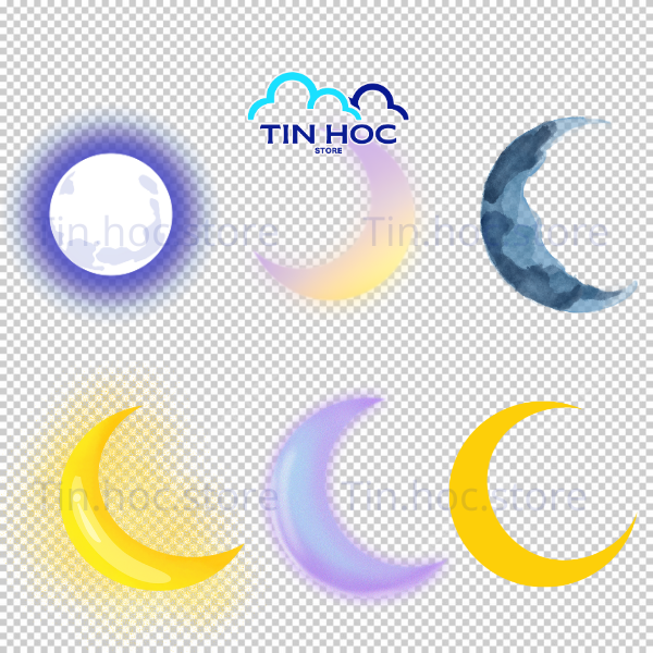 Mẫu mặt trăng khuyết vector với đường nét thanh mảnh là lựa chọn tuyệt vời để thiết kế