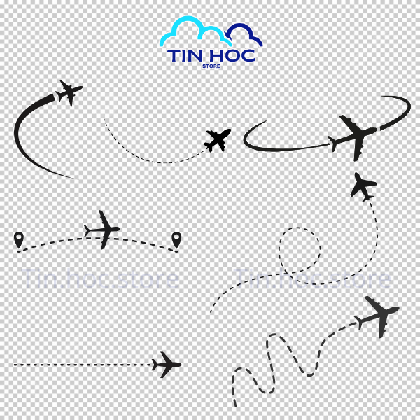 Mẫu đường máy bay vector đơn giản dễ dàng chỉnh màu
