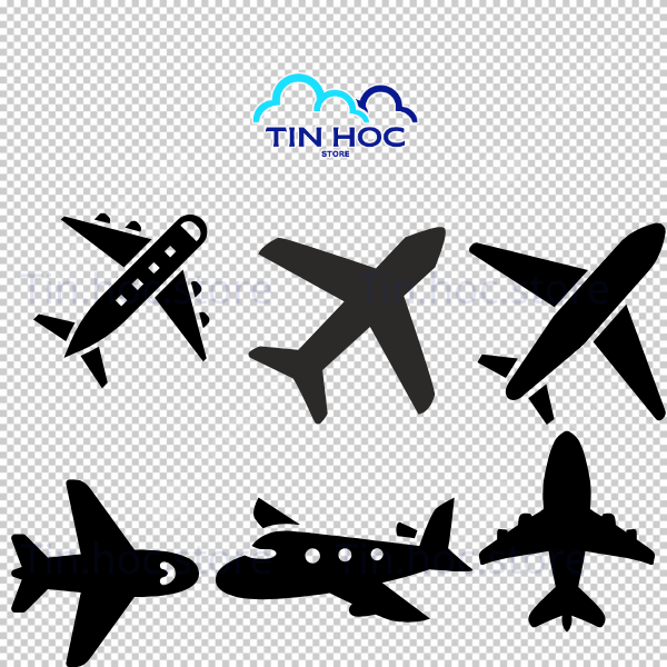 Mẫu hình vẽ máy bay vector đơn nét phù hợp cho việc in ấn trên bao bì