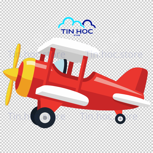 Mẫu thiết kế máy bay vector dành cho trẻ em với các đường nét bo tròn thân thiện