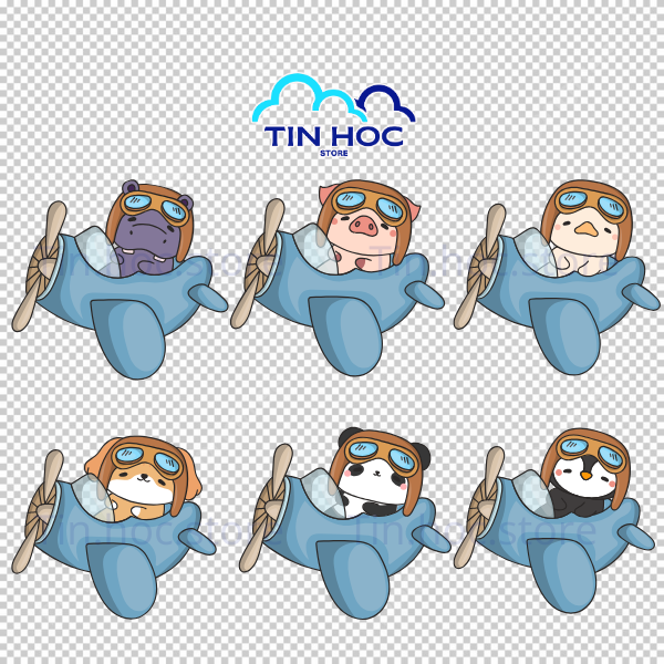 Mẫu máy bay vector phong cách hoạt hình dành riêng cho các thiết kế dành cho trẻ em