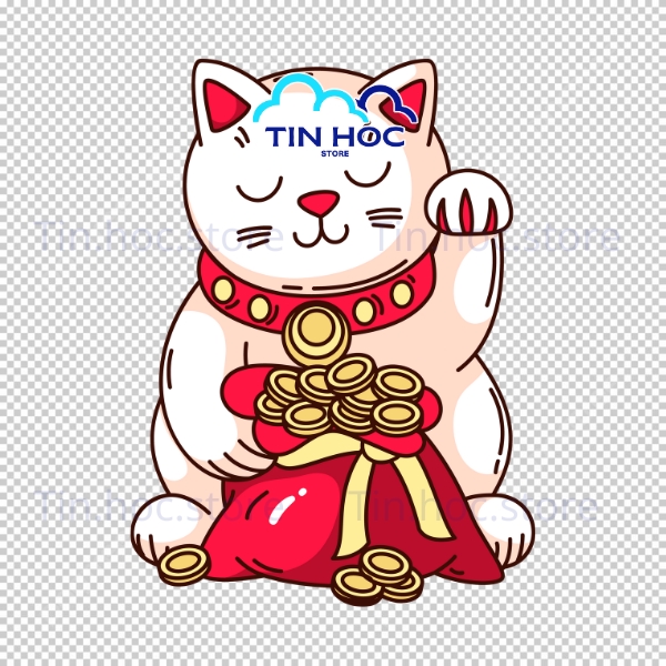 Mẫu mèo thần tài vector dành cho thiết kế logo