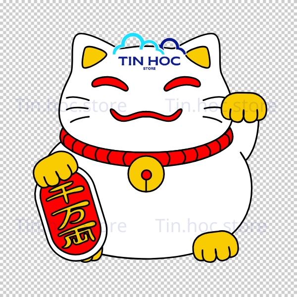 Mẫu mèo thần tài vector may mắn phát tài