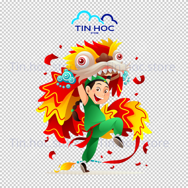 Mẫu múa lân vector phong cách tối giản là xu hướng mới cho các ấn phẩm in ấn hiện đại