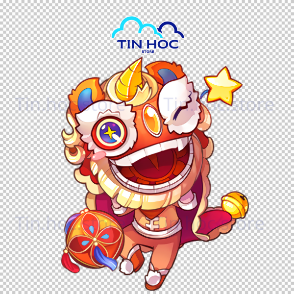 Mẫu hình múa lân vector đáng yêu, thiết kế chi tiết