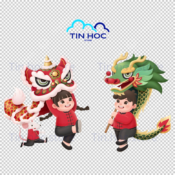 Vector Múa Lân Chibi/Hoạt hình