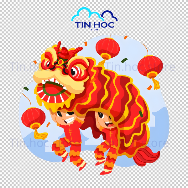 Mẫu múa lân vector định dạng EPS tương thích hoàn hảo với các phần mềm chuyên dụng như Illustrator