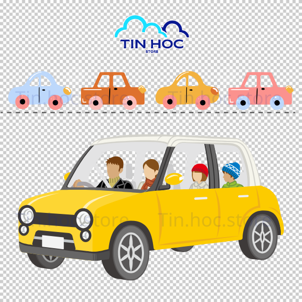 Mẫu ô tô vector xe gia đình, đoàn xe phù hợp giáo dục trẻ con