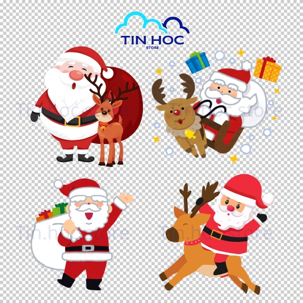 Mẫu ông già Noel vector phong cách hiện đại