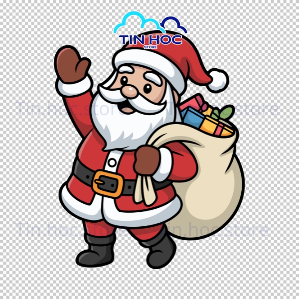 Mẫu ông già Noel vector cầm kẹo Giáng Sinh