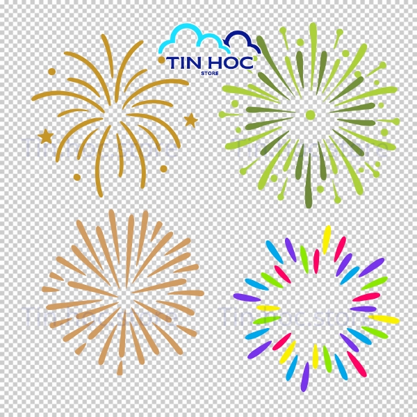 Pháo hoa vector rực rỡ nền tối sang trọng
