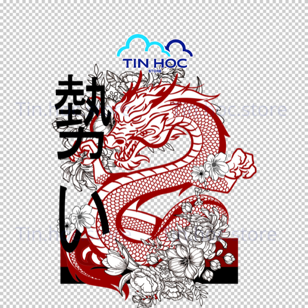 Mẫu vector rồng uốn lượn mang lại sinh khí và sự may mắn cho các bản thiết kế phong thủy