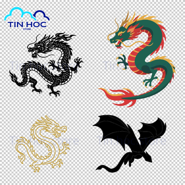 Rồng Vector Tối Giản (Minimalist) Dành Cho Thiết Kế Logo