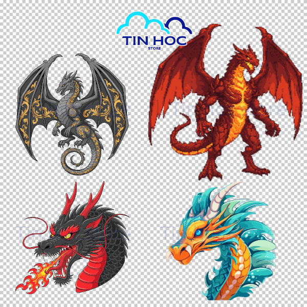 Rồng Phương Tây (Mạnh Mẽ, Quyền Lực, Phong Cách Game/Fantasy)