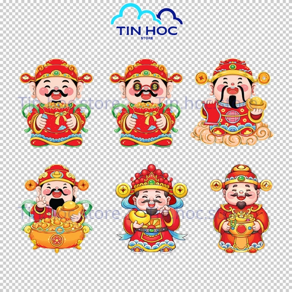 Mẫu Thần Tài Vector Nhảy Múa Hạnh Phúc