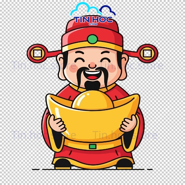 Mẫu Thần Tài Vector Kèm Đồng Xu Như Ý