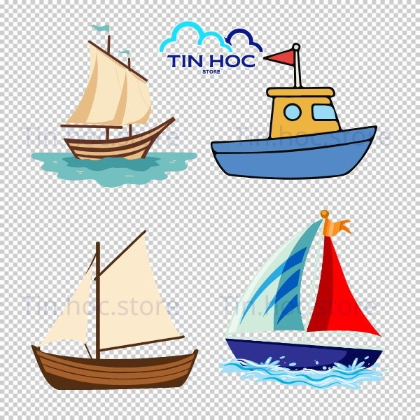 Mẫu thuyền vector phong cách tối giản hiện đại