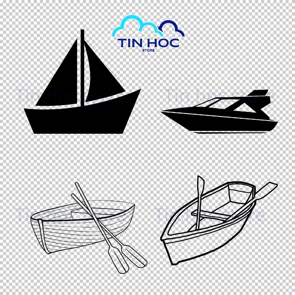 Mẫu thuyền vector dùng trong brochure du lịch