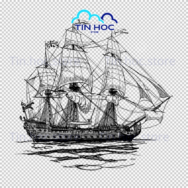 Mẫu thuyền vector nền trắng chất lượng cao