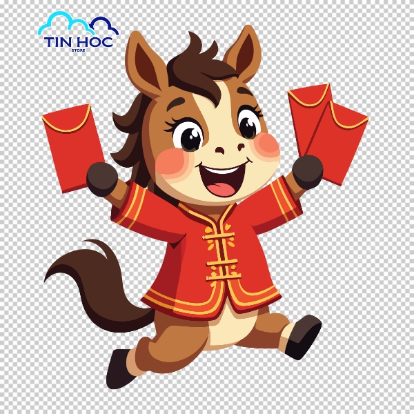 Hình Trang Trí Ngựa May Mắn – Xuân 2026