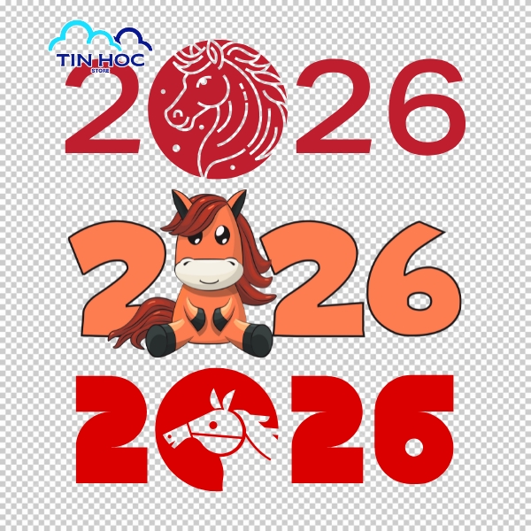 Hình Vector Ngựa May Mắn – Tết Bính Ngọ 2026