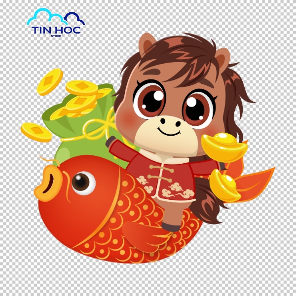 Vector Hoa Đào & Ngựa – Tết Bính Ngọ