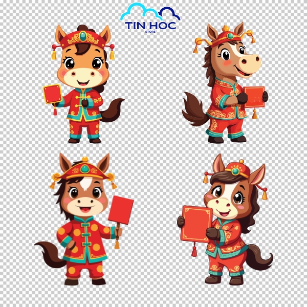 Vector Hoạt Hình Ngựa Dễ Thương – Tết 2026