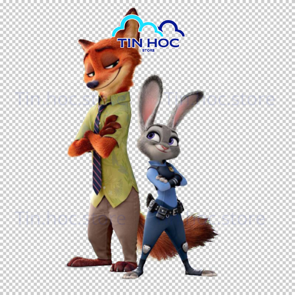 Mẫu vector zootopia cặp đôi thỏ thông minh & cáo khờ khạo nick và judy