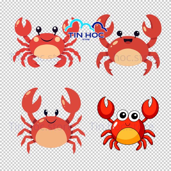 Mẫu con cua vector đáng yêu cho in ấn