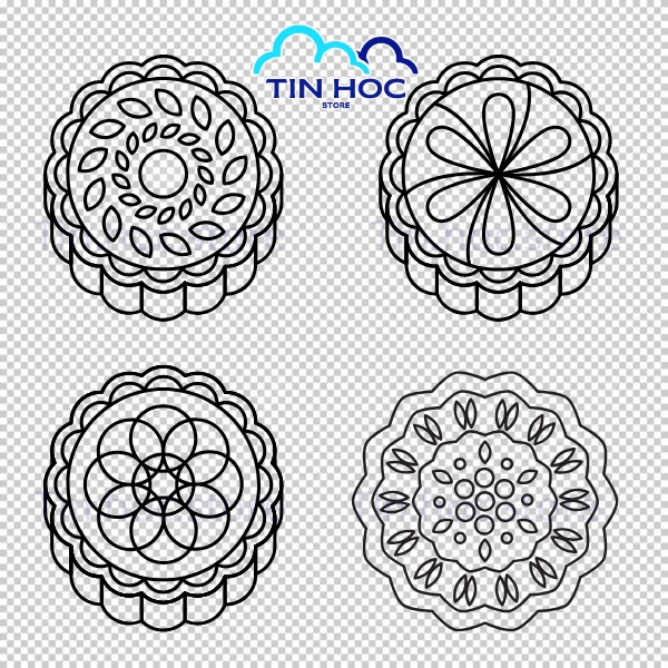 Mẫu bánh trung thu vector nướng vàng óng đẹp