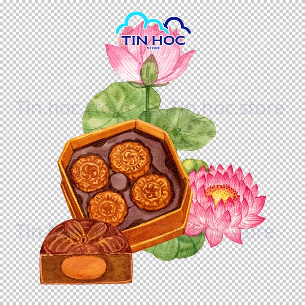 Mẫu hoa văn triện cổ trên mặt bánh trung thu vector