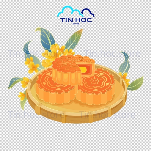 Mẫu bánh trung thu vector hiện đại hình dáng lạ mắt