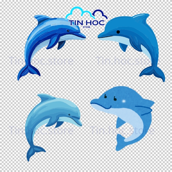 Mẫu cá heo vector cách điệu