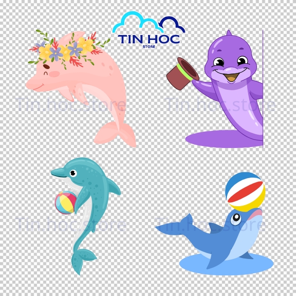 Mẫu cá heo vector chất lượng cao
