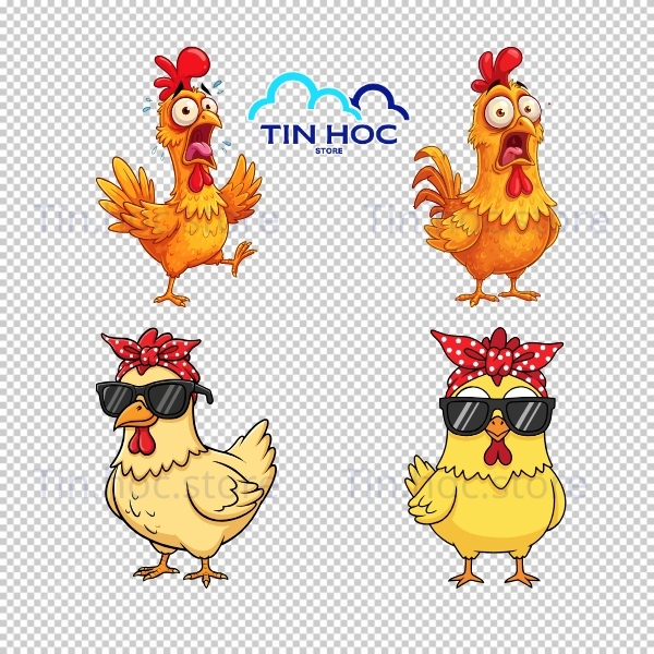 Con gà vector phong cách minh họa hiện đại