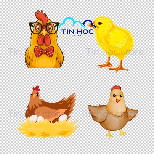 Con gà vector minh họa thân thiện