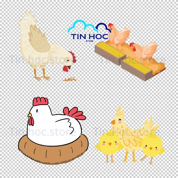 Con gà vector biểu cảm ngộ nghĩnh