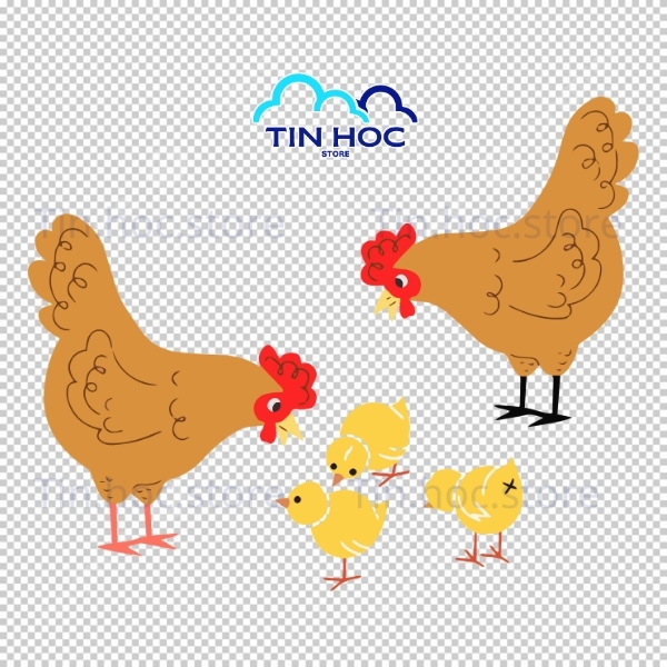 Con gà vector phong cách hiện đại