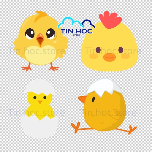 Con gà vector đồ họa phẳng