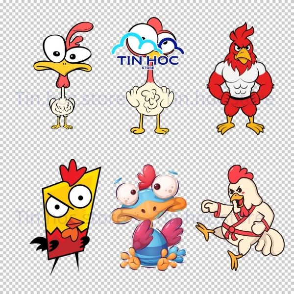 Con gà vector minh họa trang trí