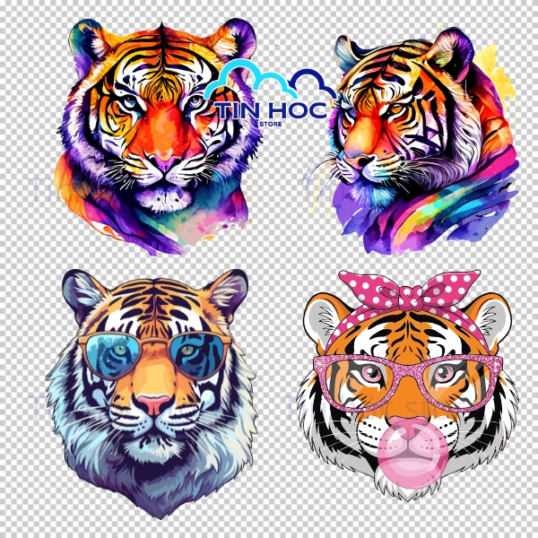 Mẫu con hổ vector phong cách Trung Hoa