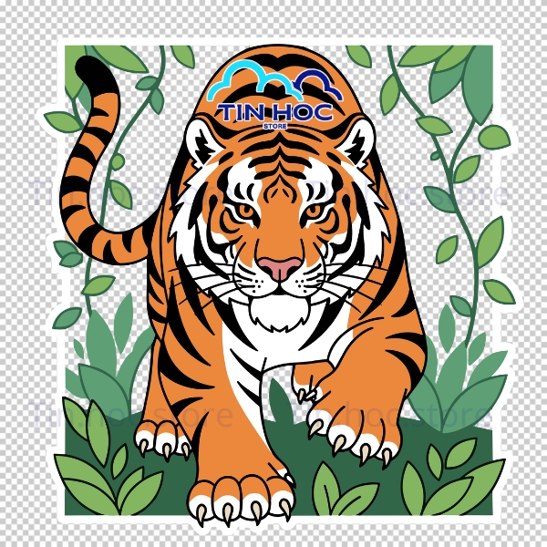 Mẫu con hổ vector minh họa sách thiếu nhi