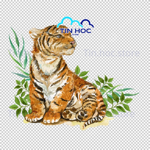 Mẫu con hổ vector tối giản cho logo