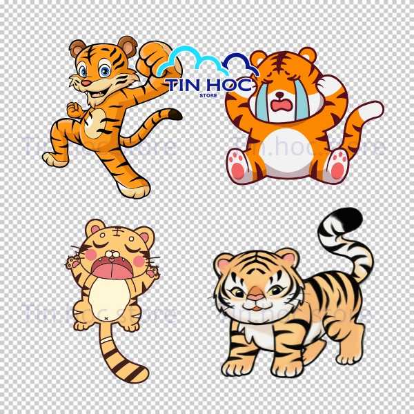 Mẫu con hổ vector phong cách mascot